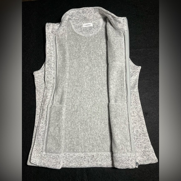 Calvin Klein Fleece Gray Zip-Up Vest 🖤 Size Medium - Picture 7 of 8